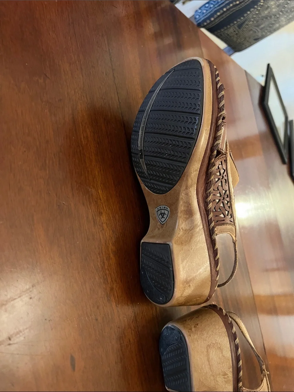 Women’s Brown Leather Open-Toe Slingback Sandals Ariat